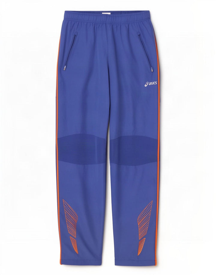 Asics Pantalon de Survêtement Graphique Homme Large Bleu Polyester Colorblock