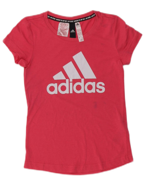 Adidas T-Shirt Graphique Fille 9-10 Ans Rose Coton