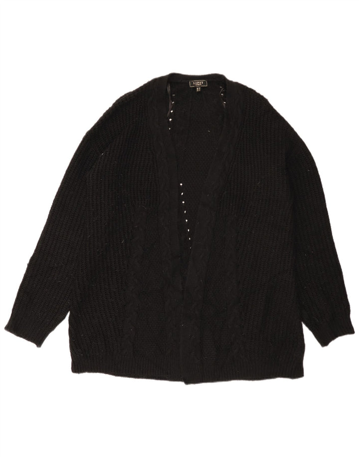 Lipsy Cardigan ouvert long pour femme UK 12 Noir moyen