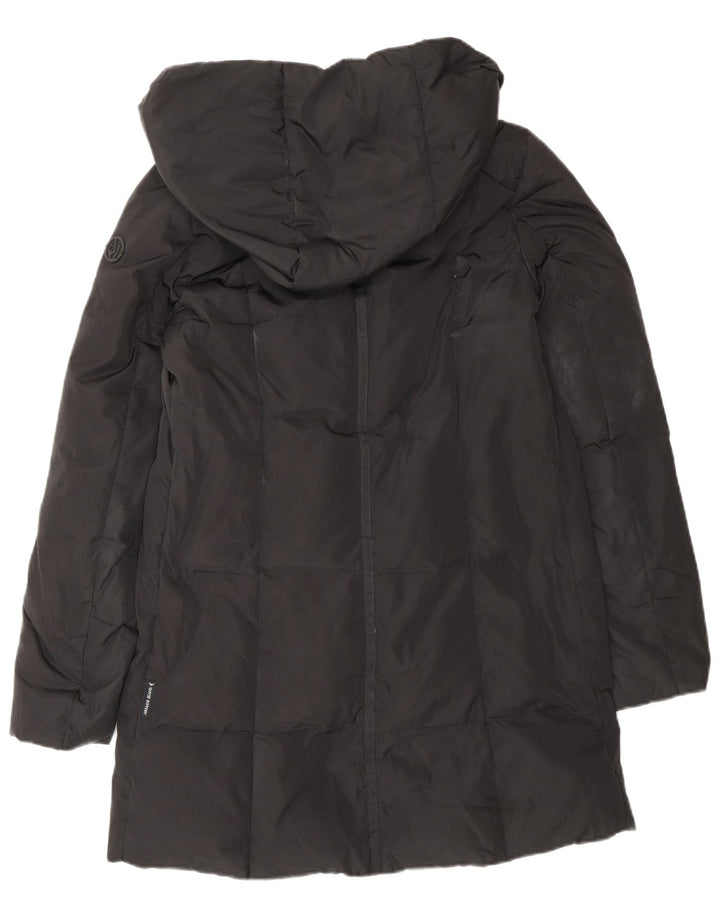 ARMANI JEANS Manteau matelassé à capuche surdimensionné pour femme IT 38 XS Noir Polyester