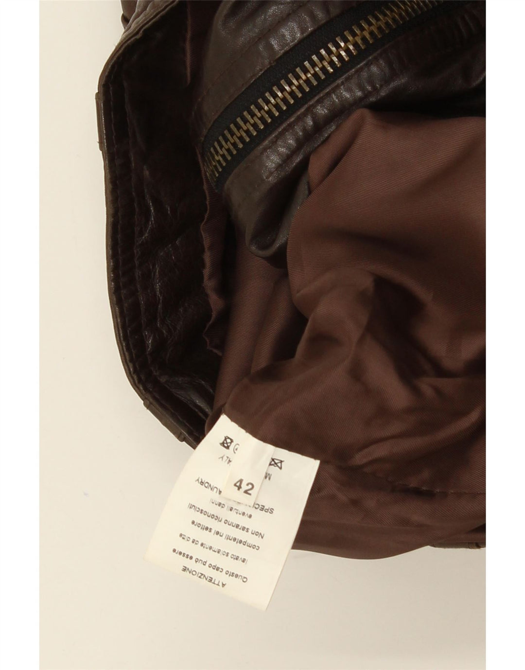 Veste en cuir femme vintage IT 42 Cuir marron moyen