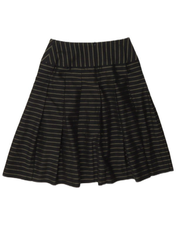 vintage Femme A-Line Jupe US 3 XS W26 Noir Rayé
