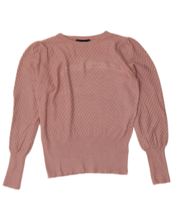 Marks & Spencer Pull col bateau pour femme UK 10 Petit rose rayé