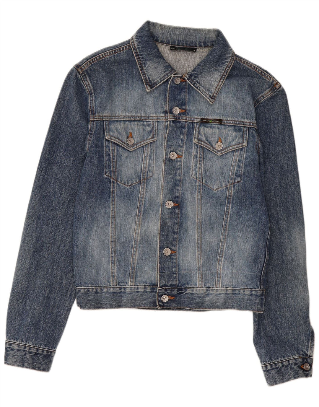 DKNY Veste en jean pour homme UK 36 Petit coton bleu