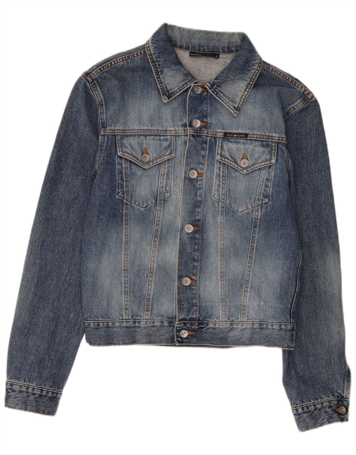 DKNY Veste en jean pour homme UK 36 Petit coton bleu