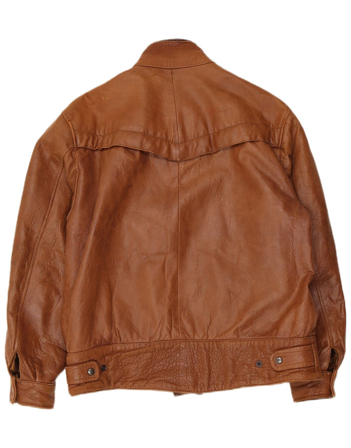 veste en cuir homme vintage EU 52 Grand Marron