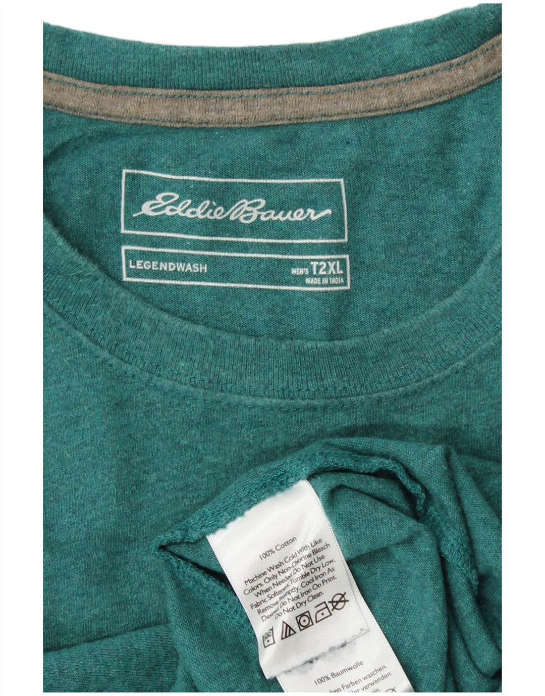 EDDIE BAUER T-Shirt Homme Top 2XL Vert Coton