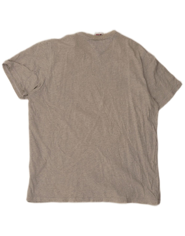 Tommy Hilfiger T-Shirt Graphique Homme Top XL Gris Coton