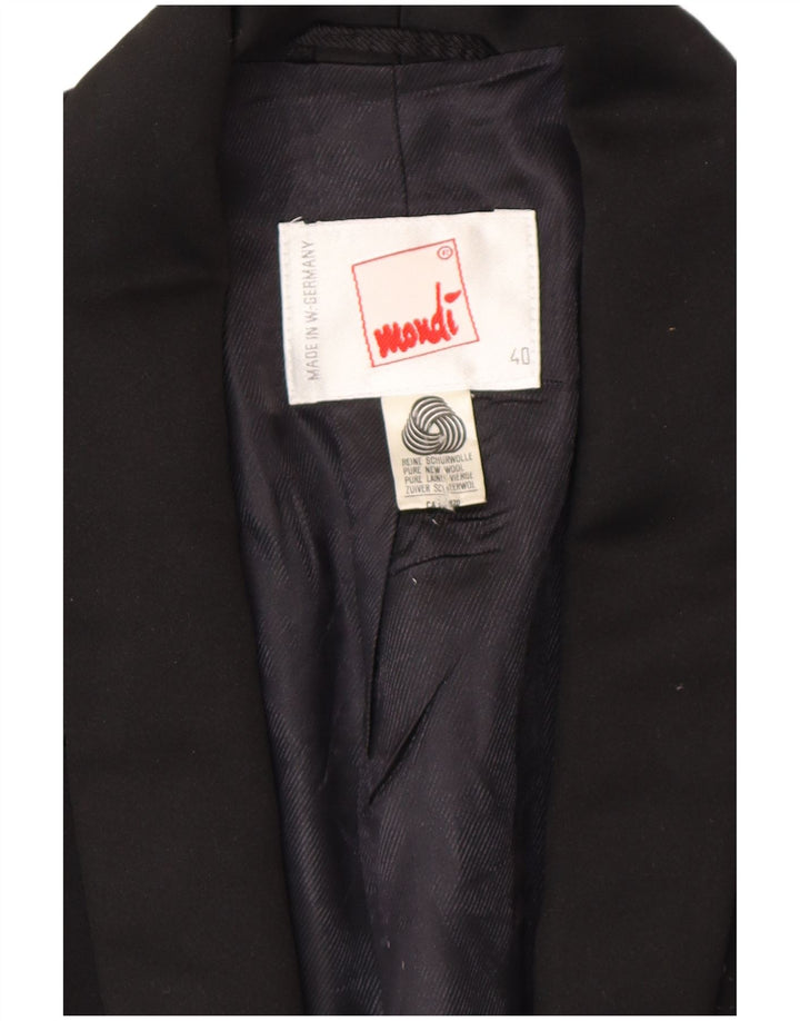 MONDI Veste Blazer 1 Bouton Femme EU 40 Laine Florale Noir Moyen