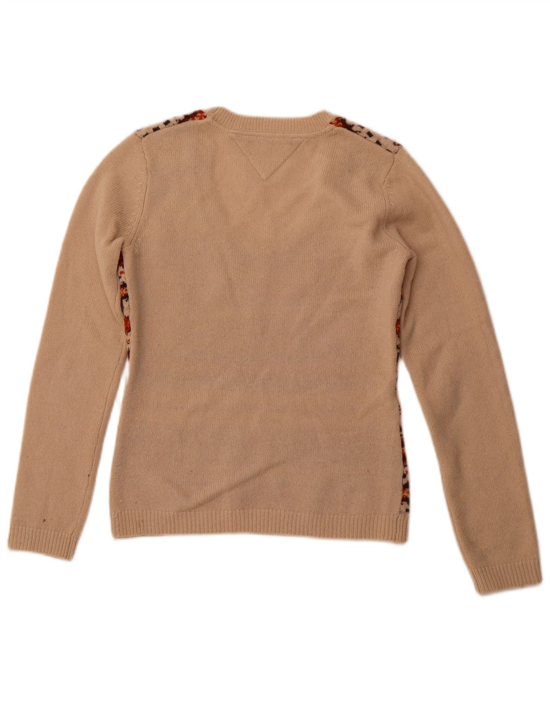 TOMMY HILFIGER Pull col bateau pour femme UK 10 Petit Beige Fair Isle