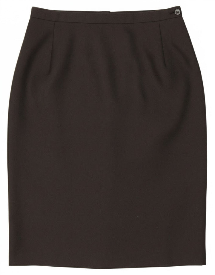 jupe crayon femme vintage UK 14 Moyen W28 Polyester Noir