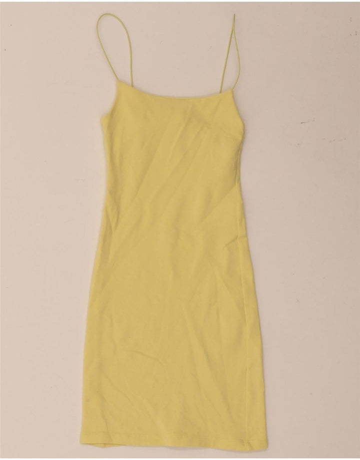 Zara Robe Slip Femme UK 8 Small Jaune
