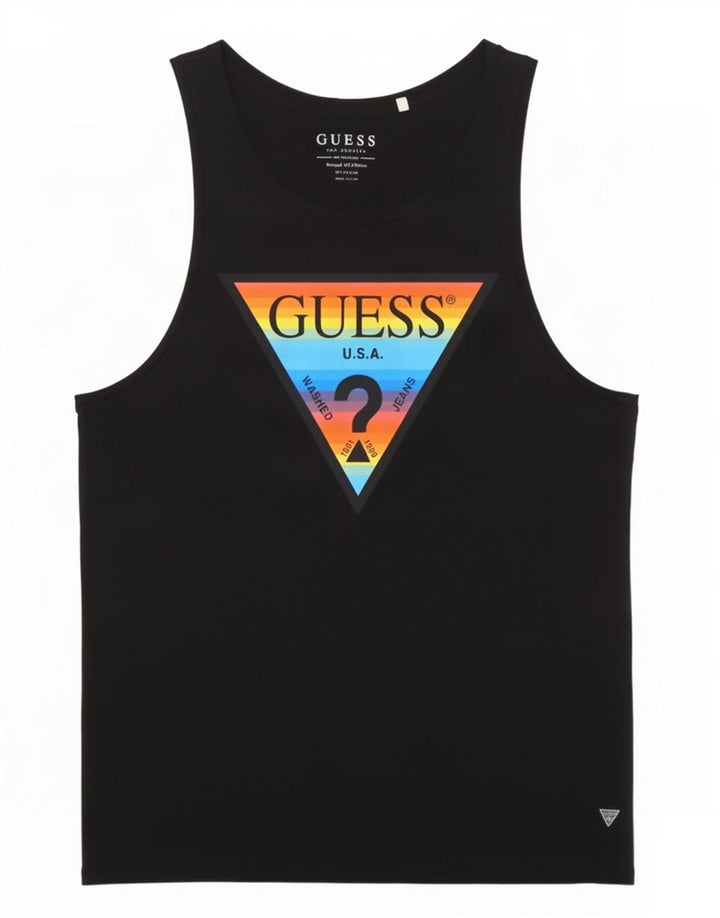 Guess Débardeur Graphique Homme Noir Moyen Coton