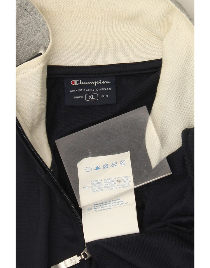 Champion Veste de survêtement pour homme XL Bleu marine Colorblock Polyester