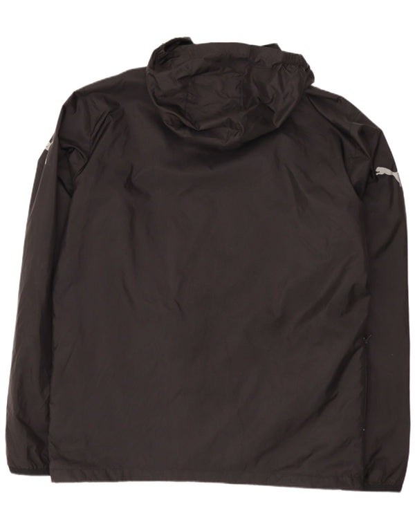 Puma Veste de pluie à capuche pour homme UK 40 Large Noir Nylon