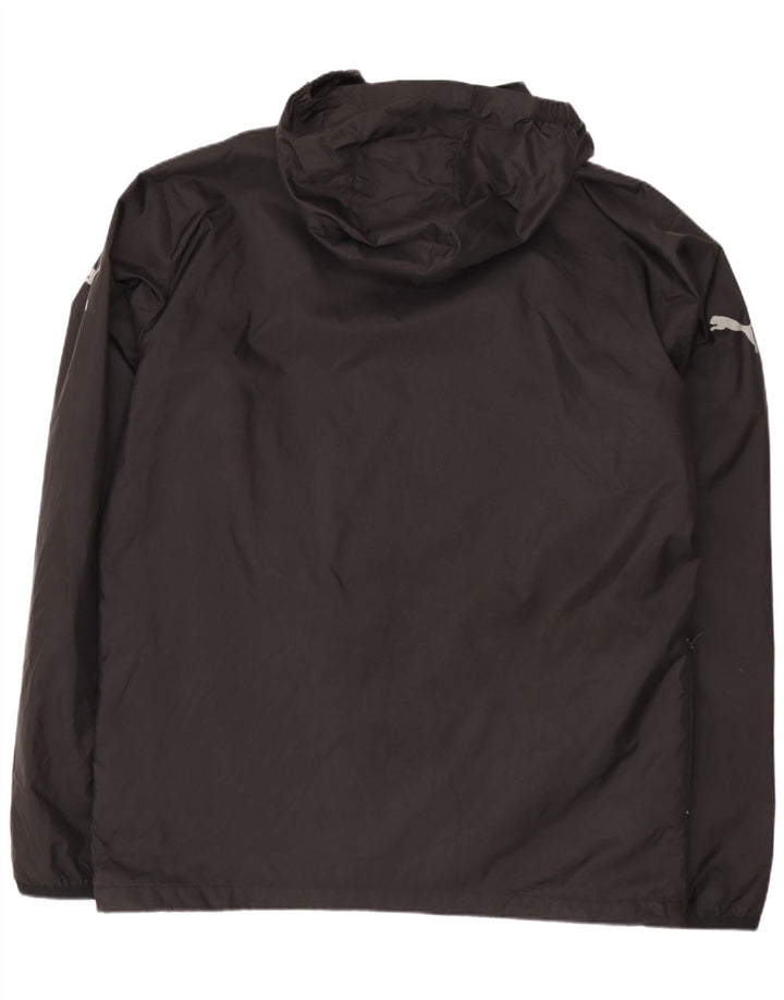 Puma Veste de pluie à capuche pour homme UK 40 Large Noir Nylon