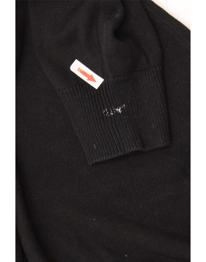 Lyle & Scott Pull à col zippé pour homme Grand coton noir