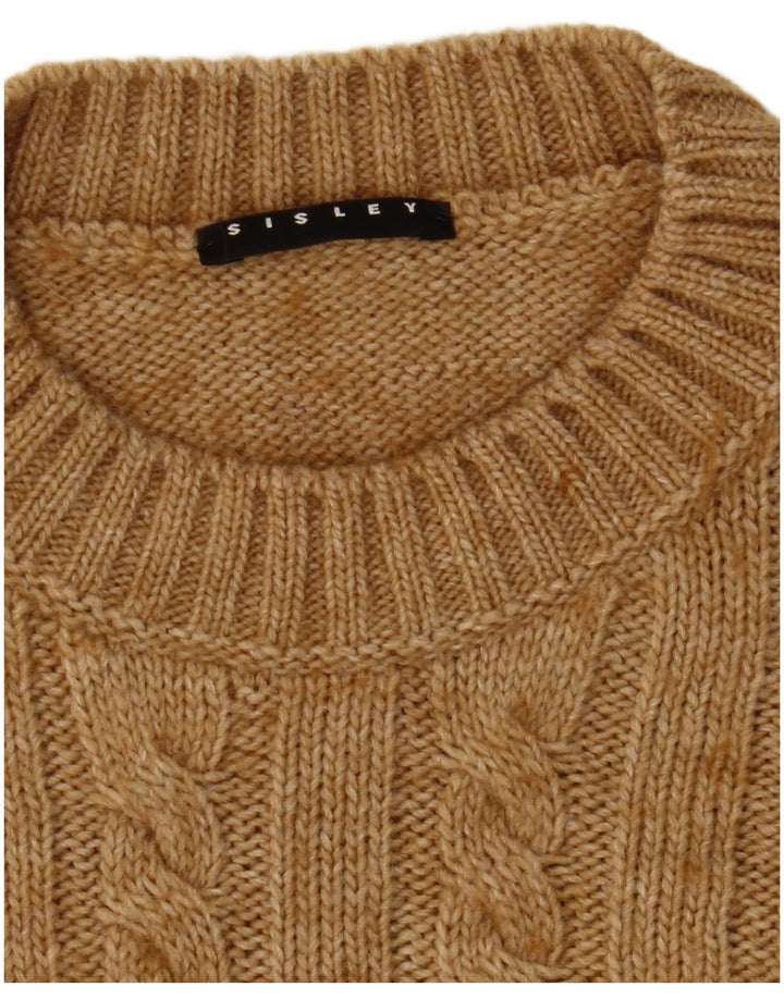 Sisley Pull ras du cou pour femme UK 8 Small Beige