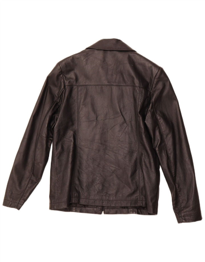 PRIVILEGI Veste en Cuir Femme IT 46 Grand Cuir Noir