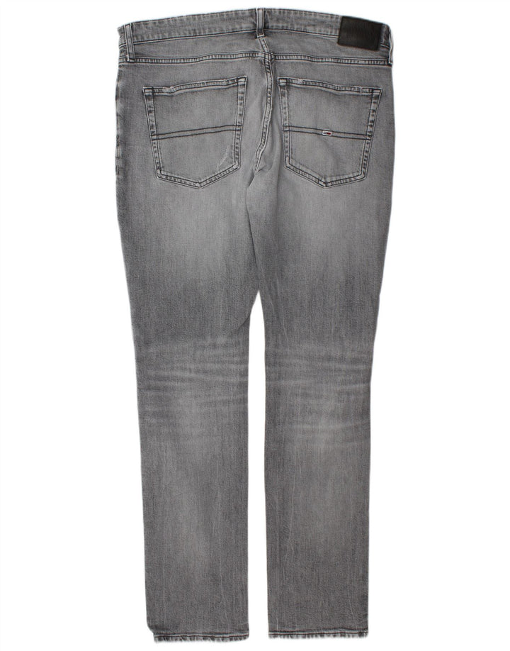Tommy Hilfiger Jean slim vieilli W38 L34 pour homme en coton gris