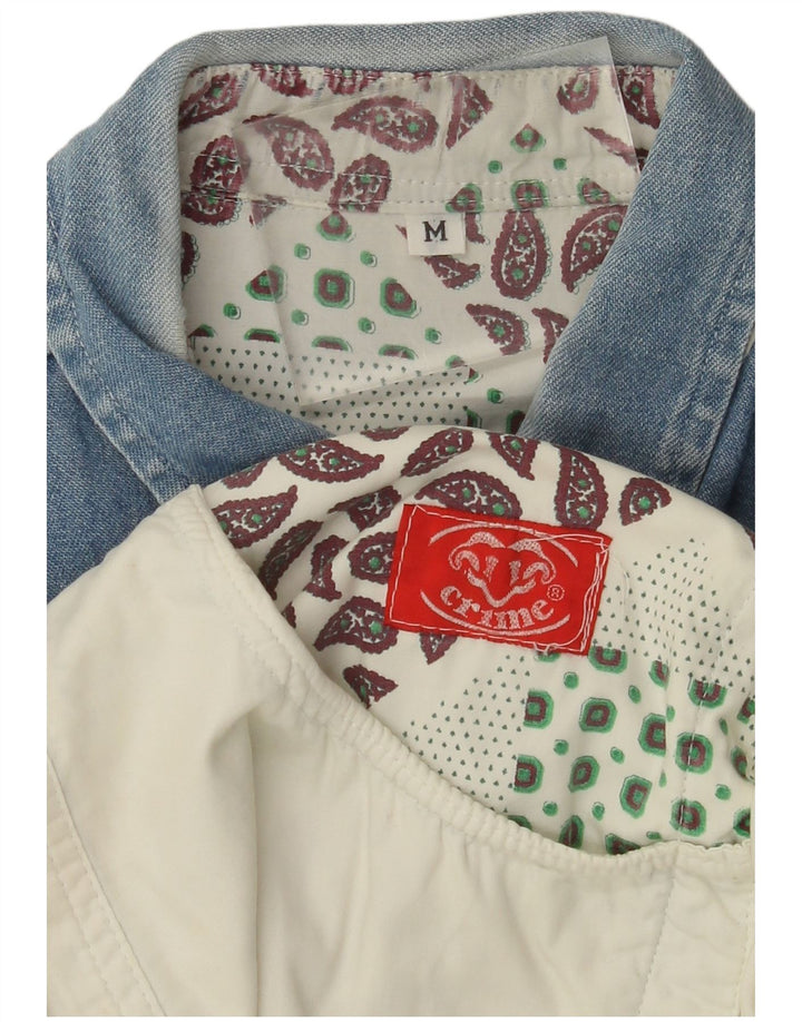 VINTAGE Chemise Homme Beige Moyen Colourblock