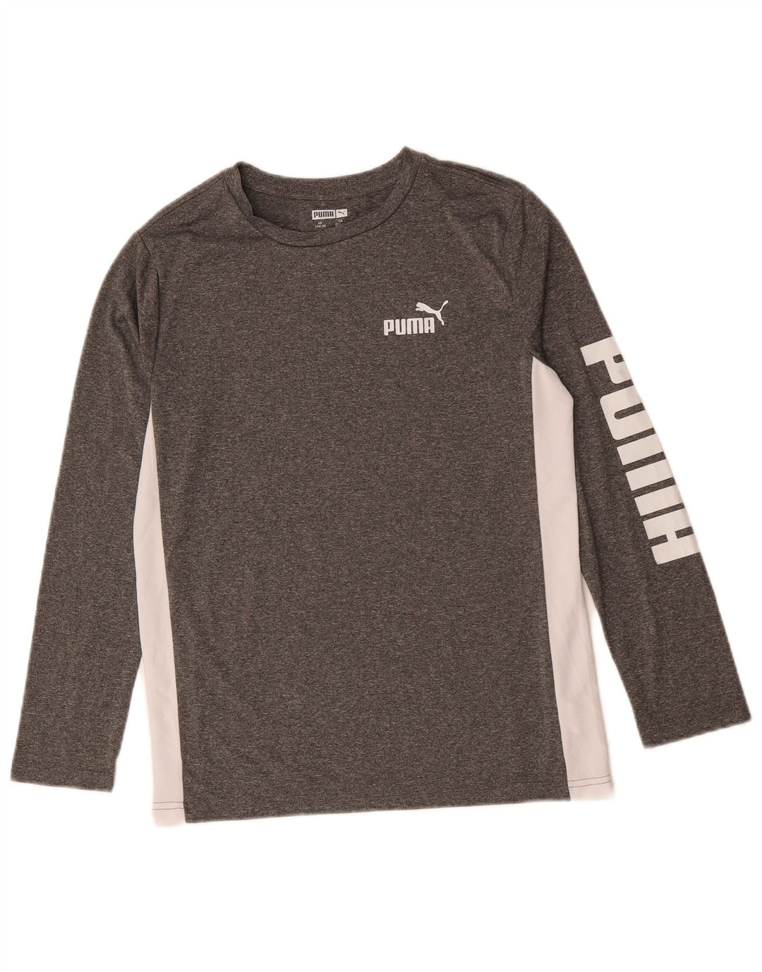 Puma Haut Graphique à Manches Longues pour Garçon 14-15 Ans Large Gris Colorblock