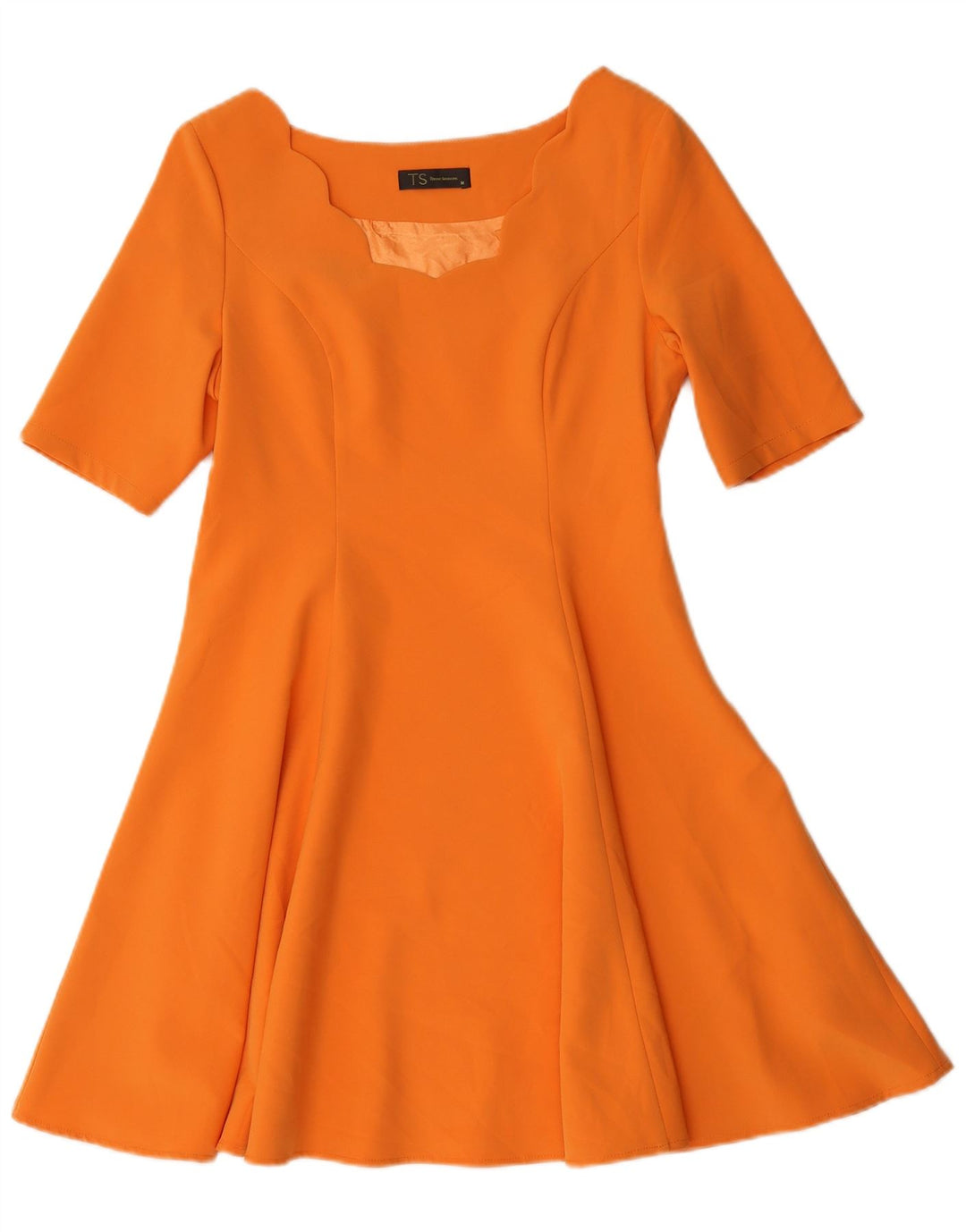 vintage Femme Robe A-Line UK 12 Orange Moyen