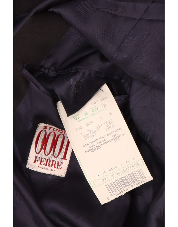 Ferre Veste Blazer 1 Bouton Homme IT 54 2XL Bleu Marine Laine Vierge