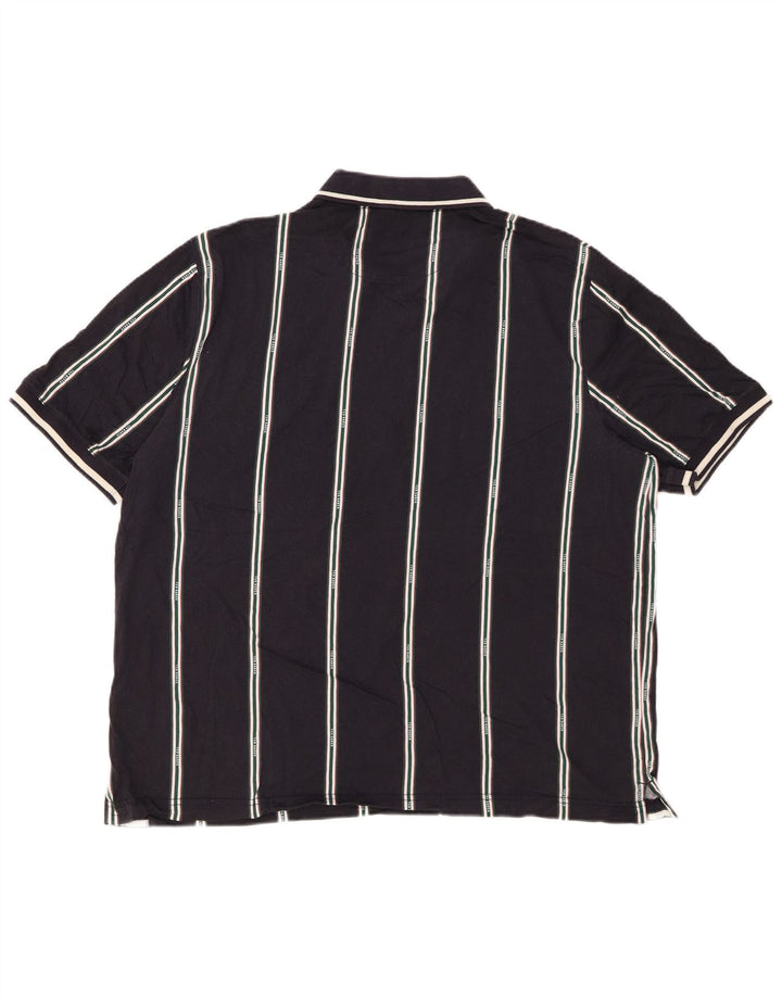 TED BAKER Polo à col zippé pour homme Taille 6 2XL Bleu marine rayé