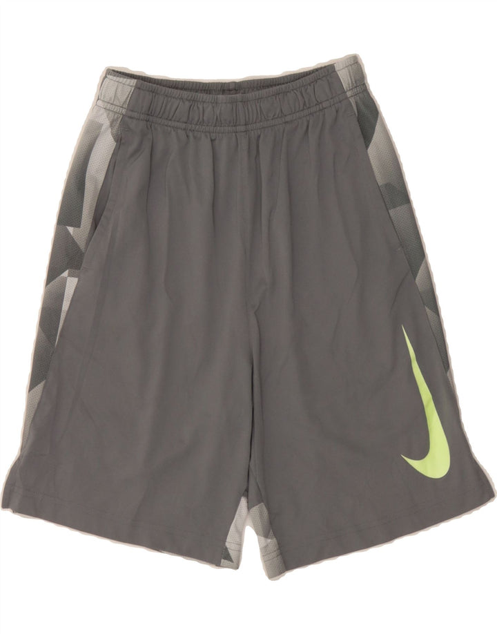 NIKE Boys Sport Shorts 12-13 Years Large Grey Colourblock Polyester Vintage Nike and Second-Hand Nike from Messina Hembry 