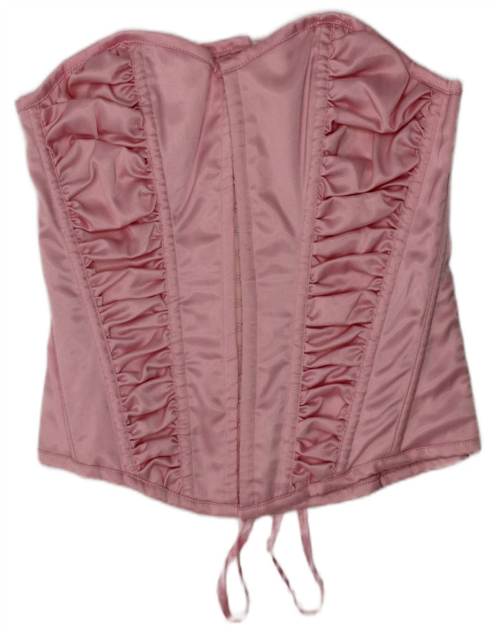 Ann Summers Haut corset froncé sans bretelles pour femme UK 42 Polyester rose moyen