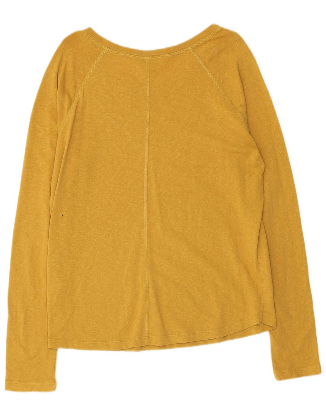 Woolrich Femme Haut Oversize Manches Longues UK 10 Petit Jaune Coton