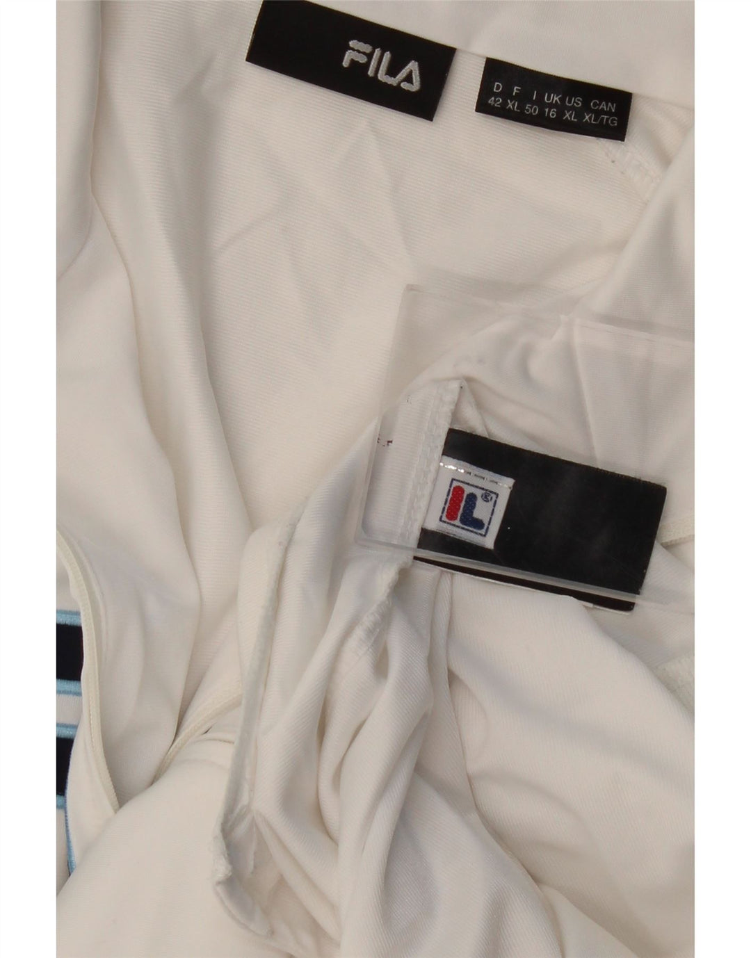 Fila Veste de survêtement graphique pour femme UK 16 Large Blanc