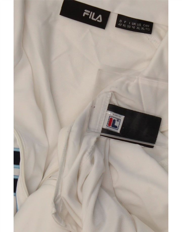 Fila Veste de survêtement graphique pour femme UK 16 Large Blanc