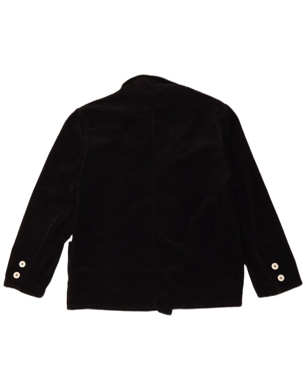 vintage Mens Double Breasted Corduroy Blazer Veste UK 40 Grand Noir