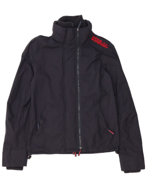 Superdry Veste de Pluie Homme UK 36 Petit Bleu Marine Polyester