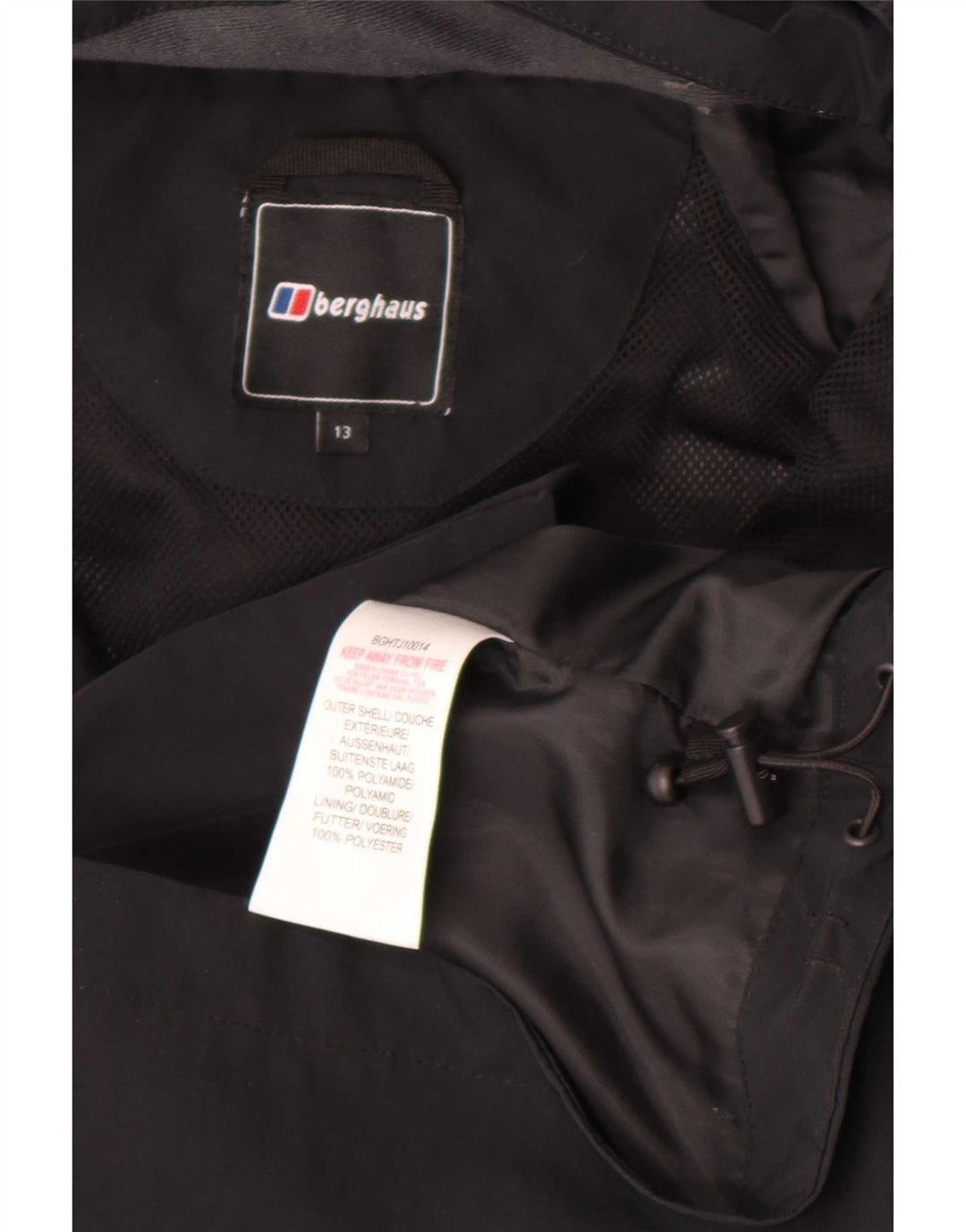Berghaus Veste de Pluie à Capuche Garçon 12-13 Ans Noir Polyamide