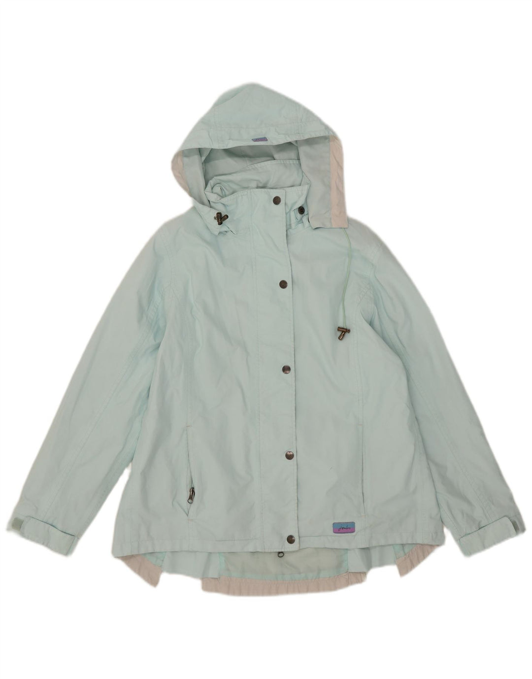 Joules Veste de pluie à capuche pour femme UK 8 Small Turquoise Polyester