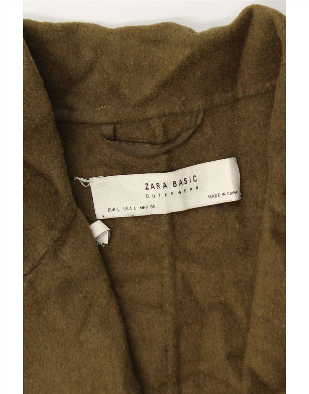 Zara Womens Oversize Overcoat UK 16 Large Kaki Laine