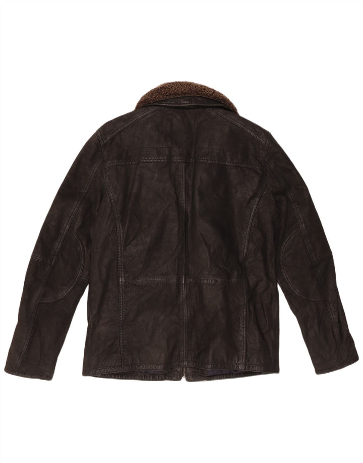 veste en cuir homme vintage UK 40 Grand Noir