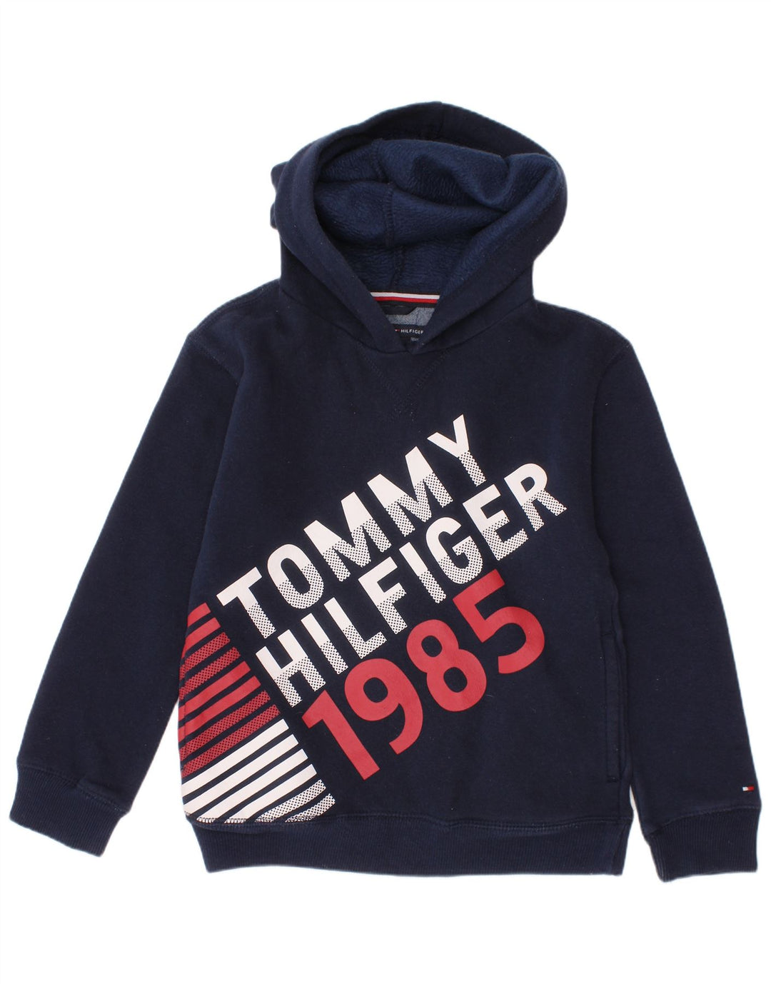 TOMMY HILFIGER Pull à capuche graphique pour garçon 5-6 ans en coton bleu marine