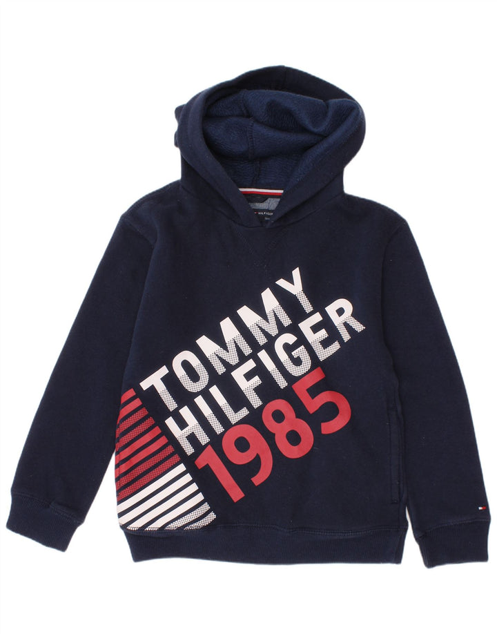 TOMMY HILFIGER Pull à capuche graphique pour garçon 5-6 ans en coton bleu marine