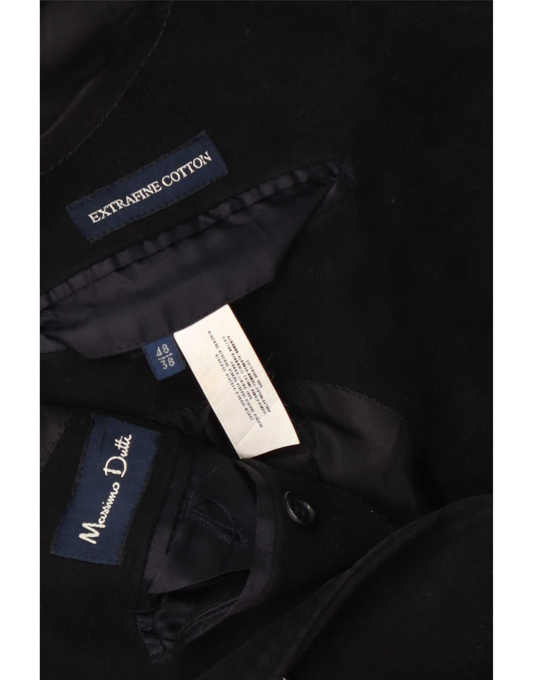 Massimo Dutti Manteau Homme EU 48 Moyen Noir Coton