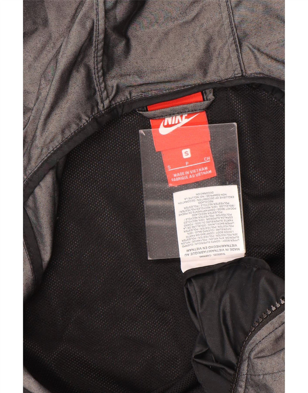 Nike Veste de pluie à capuche pour femme UK 10 Small Gris Colorblock Nylon