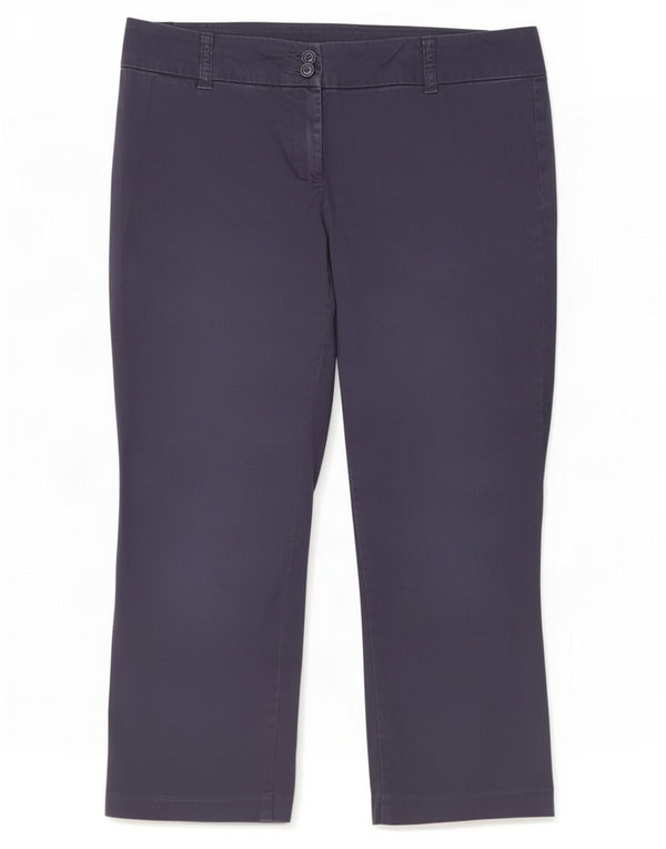 Benetton Pantalon Capri Droit Femme IT 44 Medium W32 L22 Bleu Marine