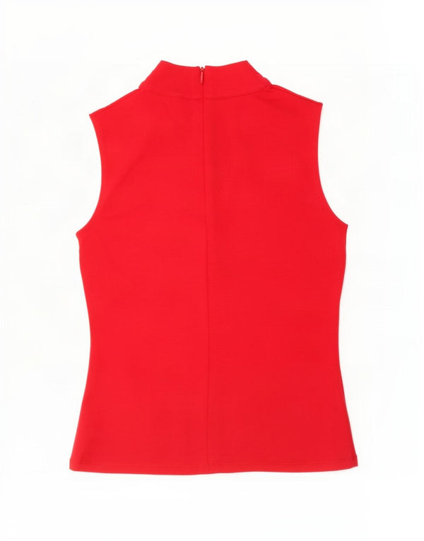 Karen Millen Chemisier Femme Top UK 10 Petite Viscose Rouge