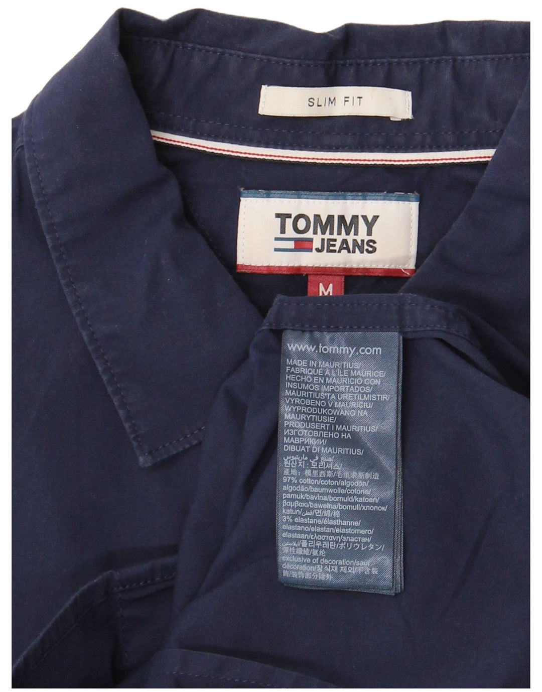 Tommy Hilfiger Chemise Slim Fit Homme Bleu Marine Moyen Coton