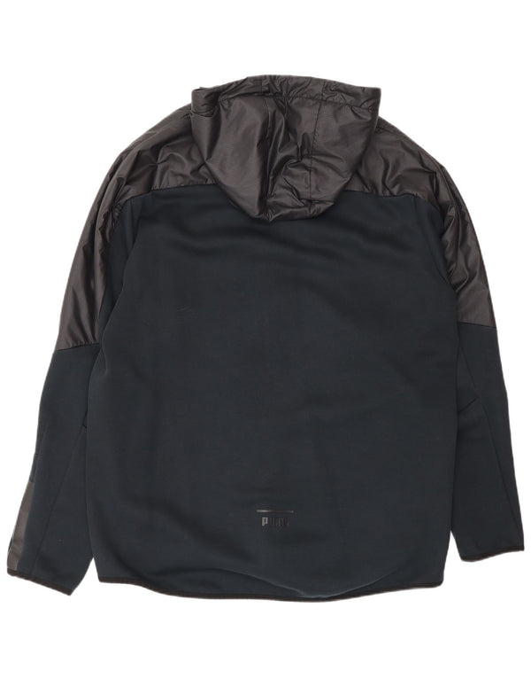 Puma Veste de survêtement à capuche pour homme Taille L Noir Colorblock