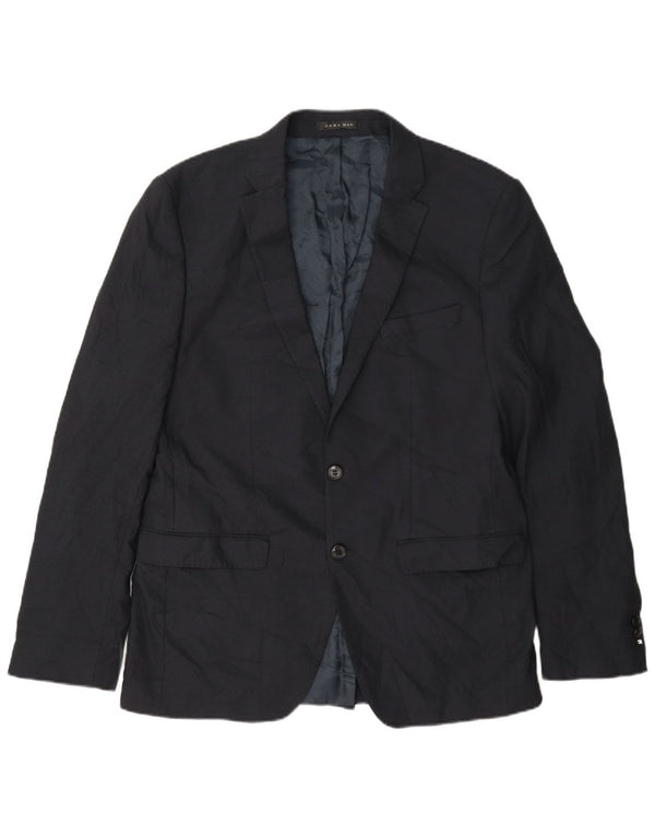 Zara Veste Blazer 2 Boutons Homme EU 52 Large Bleu Marine