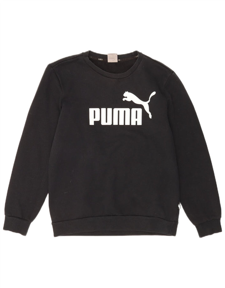 Puma Sweat-shirt graphique pour homme en coton noir Taille S